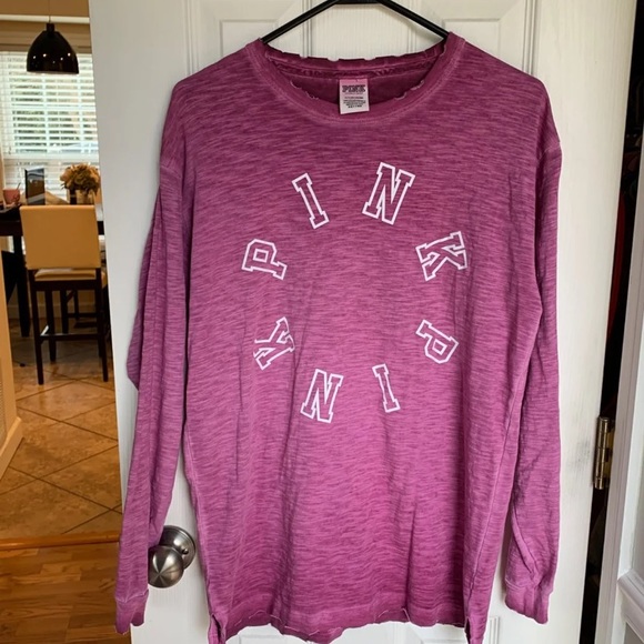 PINK Long sleeve distressed T-shirt - Picture 2 of 4